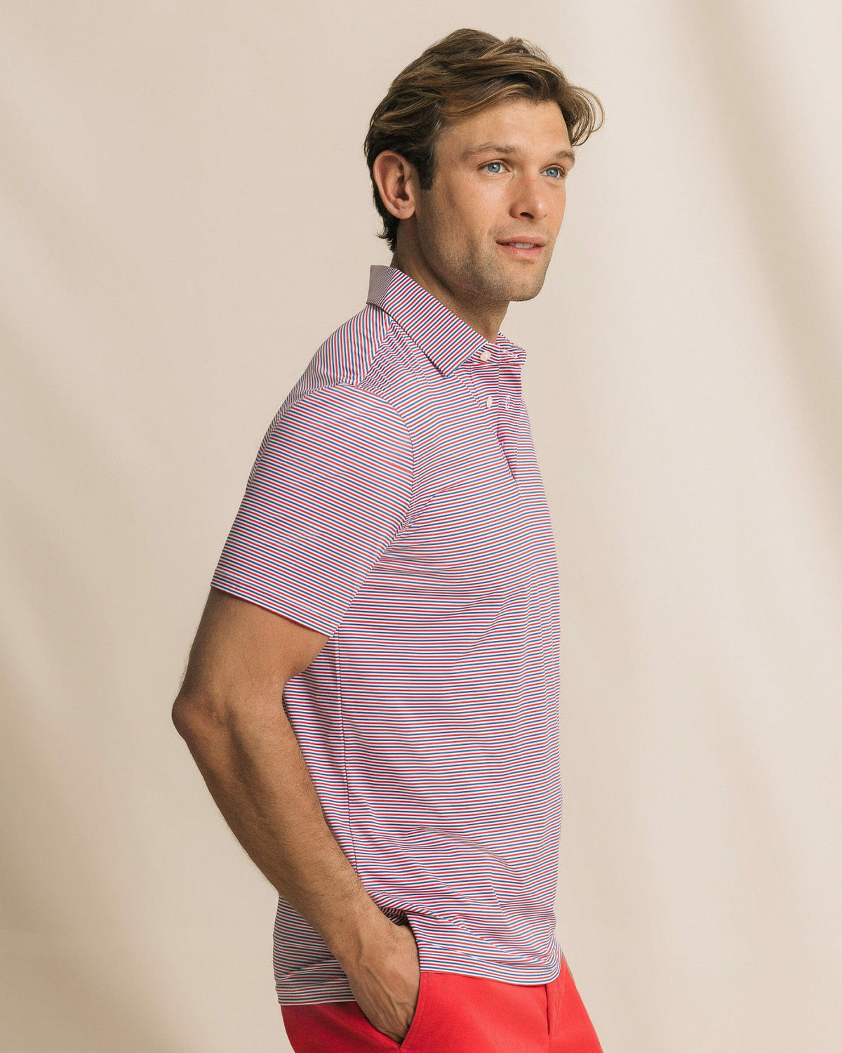 Pelican Landing Stripe Performance Polo | Southern Tide Men