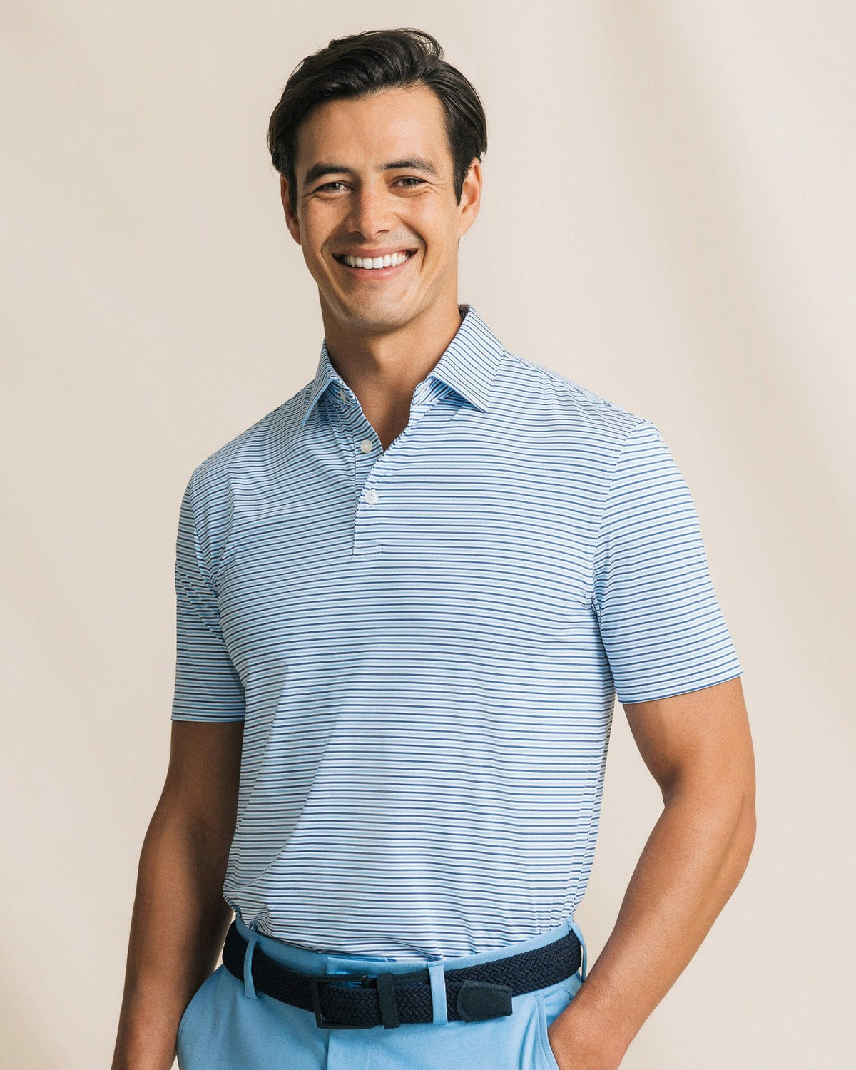 Pelican Landing Stripe Performance Polo | Southern Tide Men