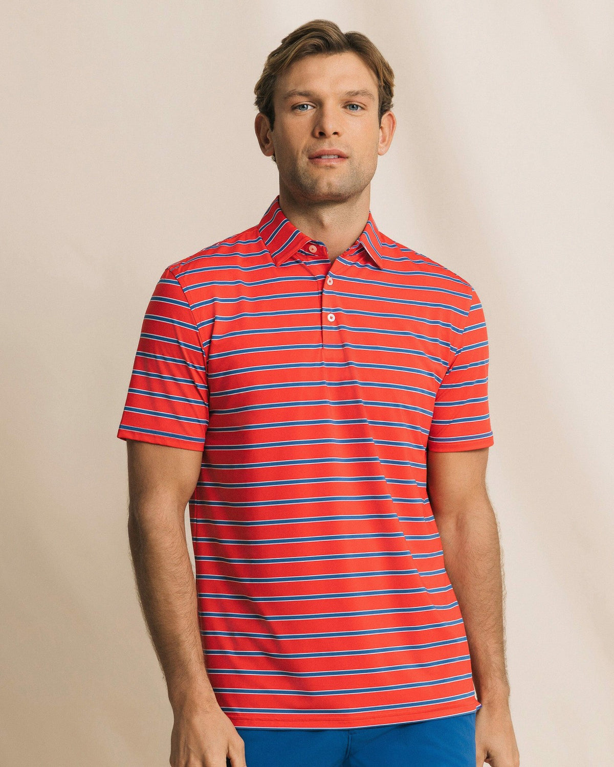 Moonlight Bay Stripe Performance Polo | Southern Tide Men