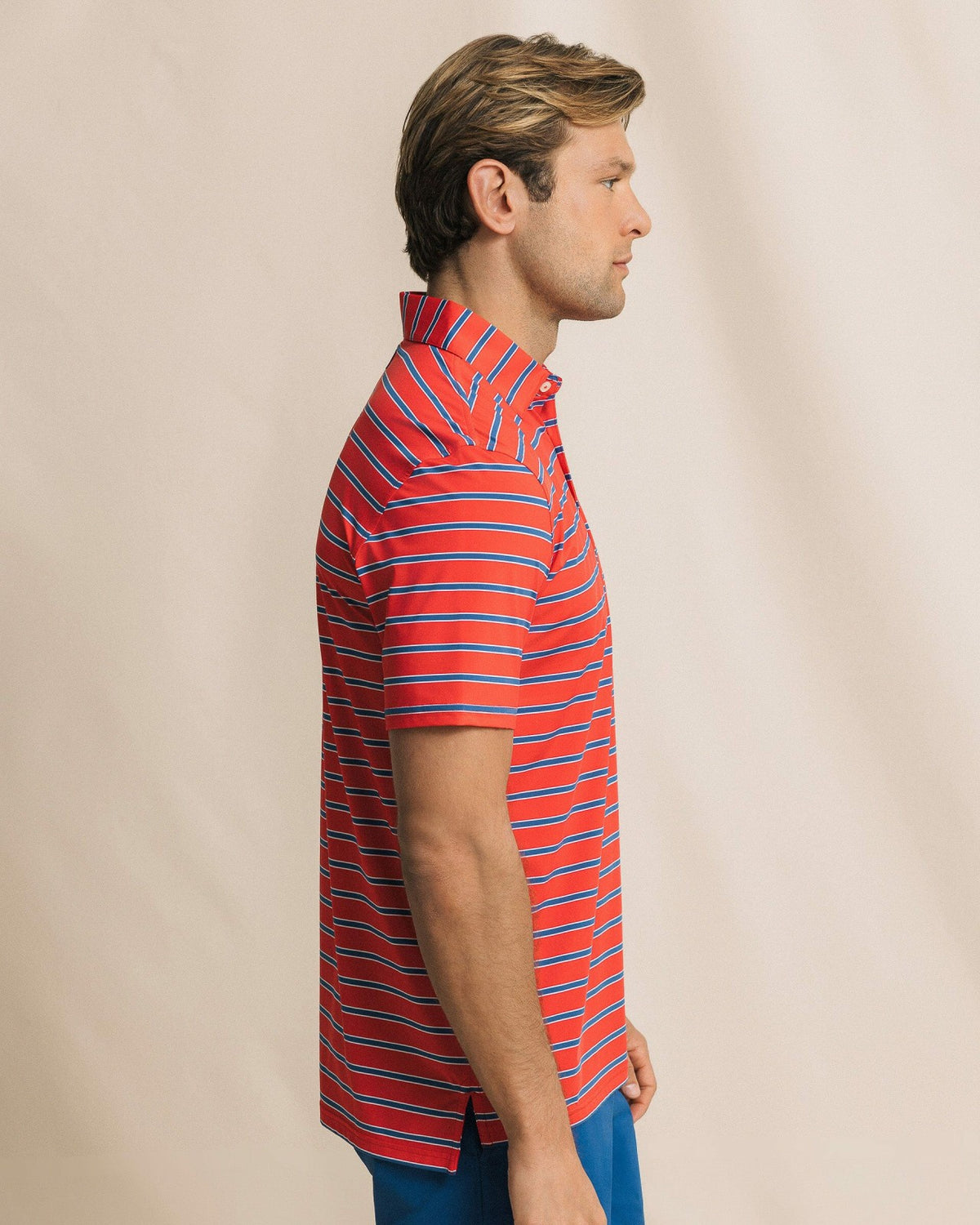 Moonlight Bay Stripe Performance Polo | Southern Tide Men