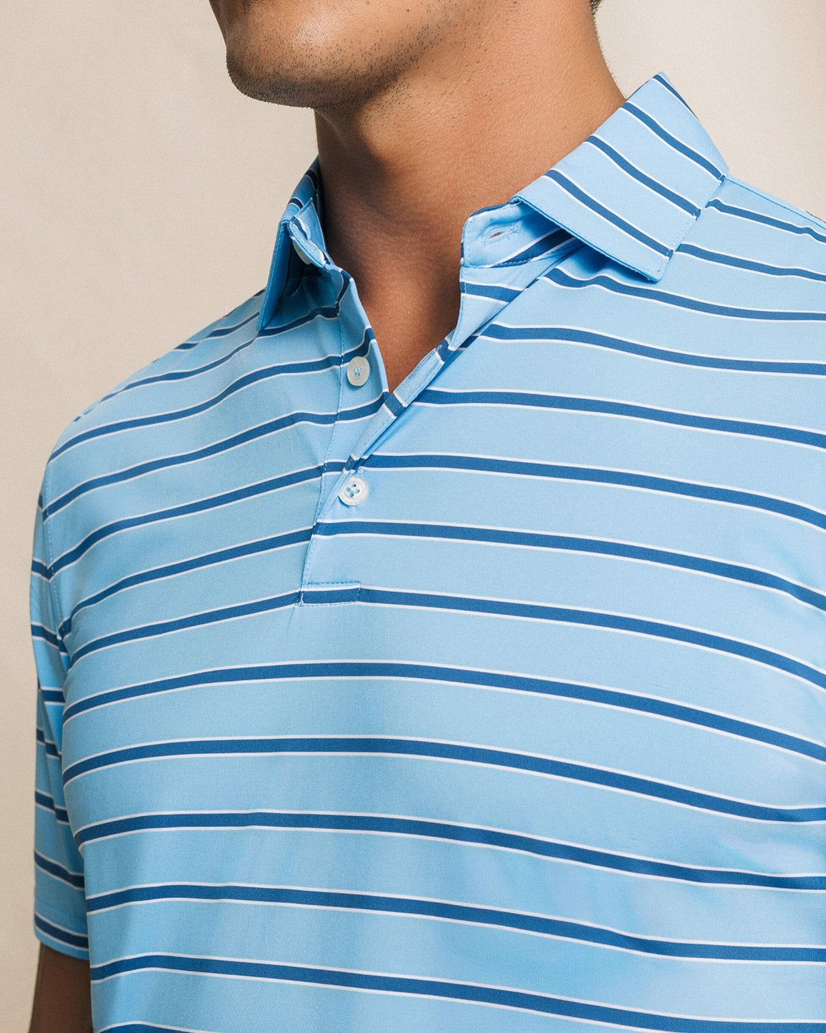 Moonlight Bay Stripe Performance Polo | Southern Tide Men