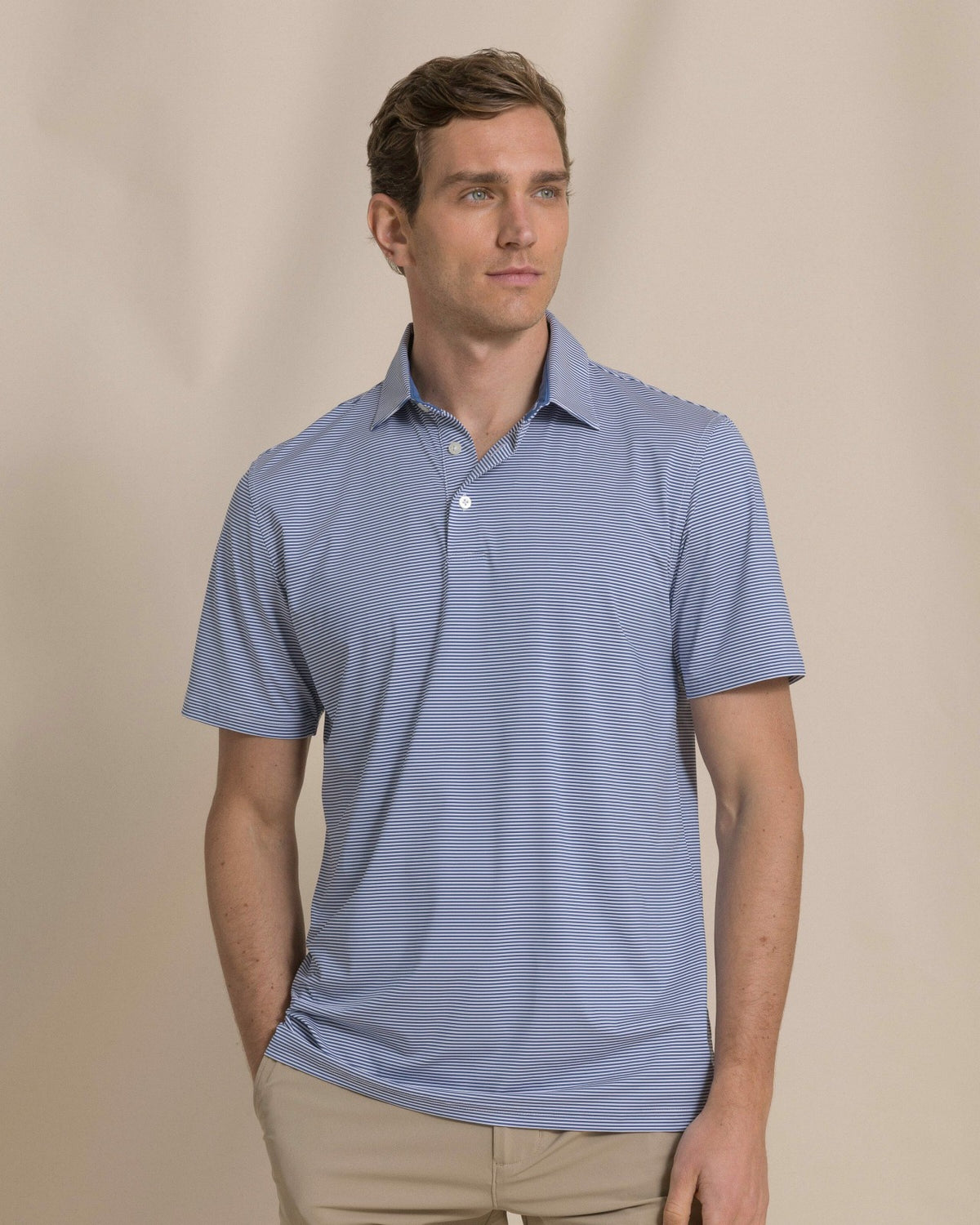 Meadowbrook Stripe Performance Polo | Southern Tide Men