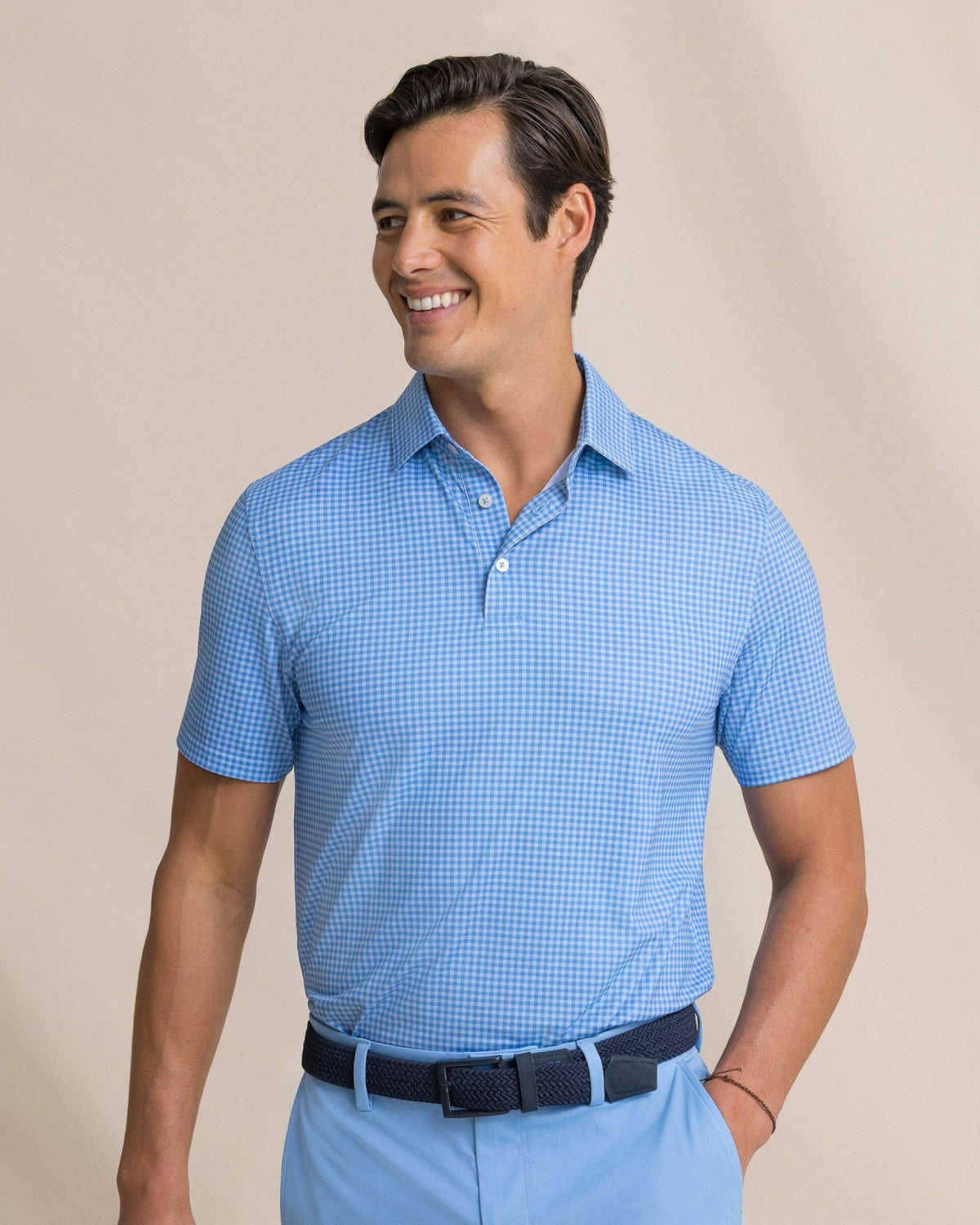 Driver Island View Gingham Printed Polo | Southern Tide Men