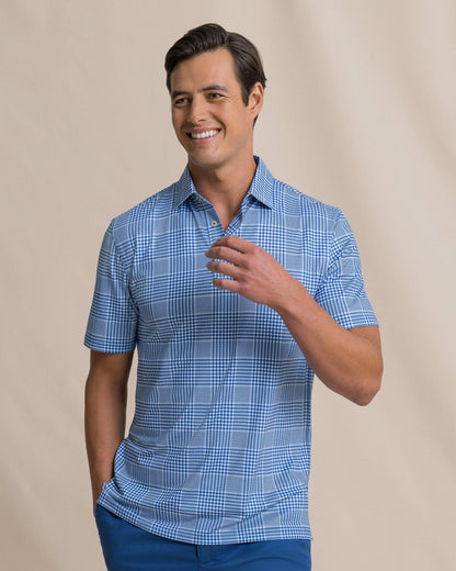 Driver Coral Key Plaid Printed Polo | Southern Tide Men