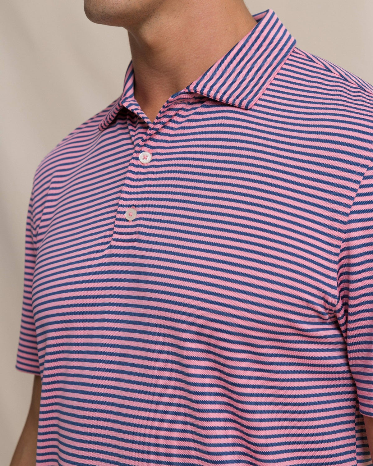 Oceanfront Stripe Pique Performance Polo | Southern Tide Men