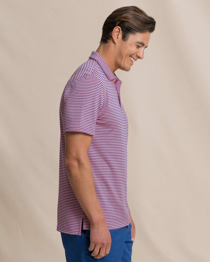 Oceanfront Stripe Pique Performance Polo | Southern Tide Men