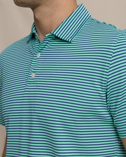 Oceanfront Stripe Pique Performance Polo | Southern Tide Men