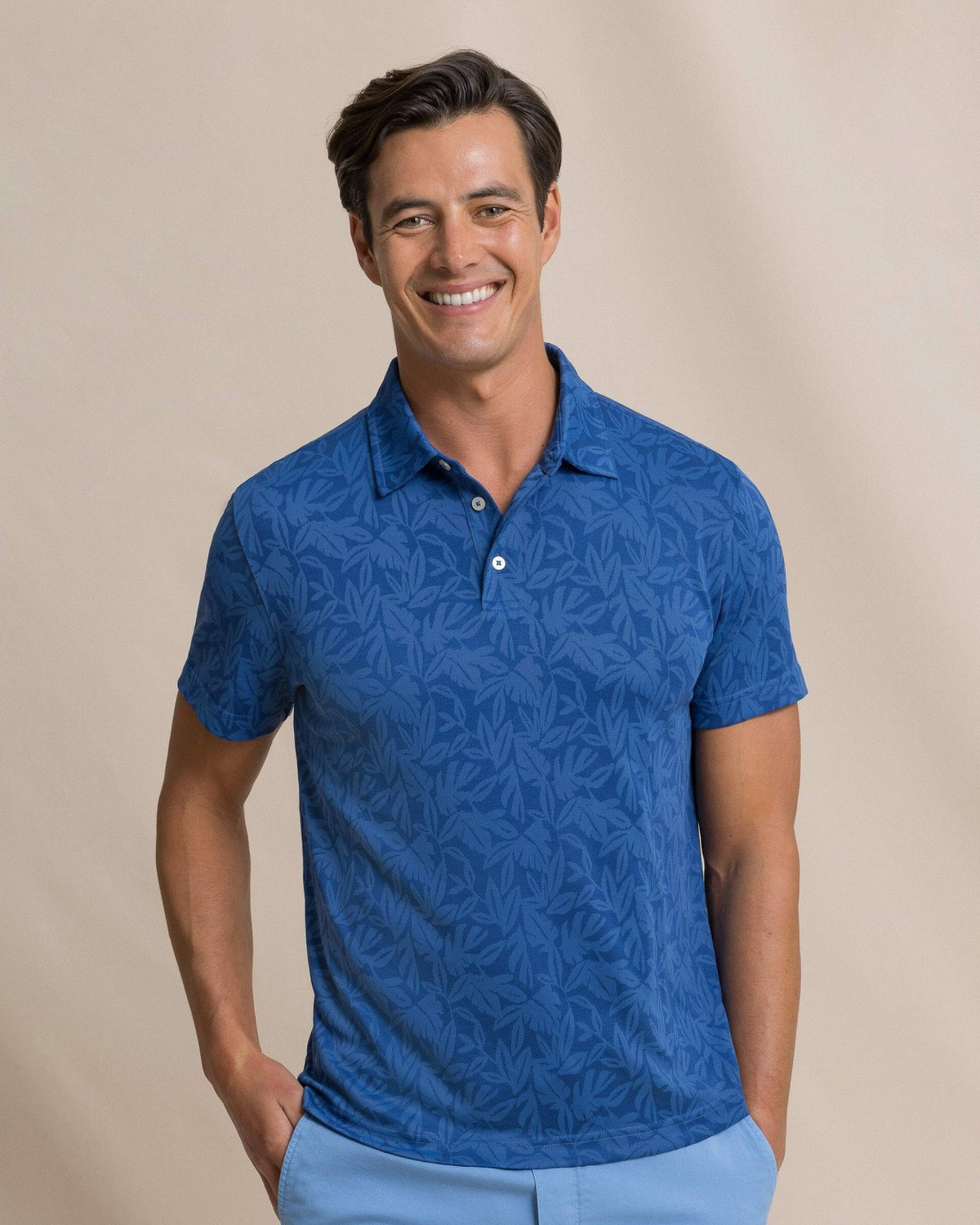 Island Fronds Jacquard Polo | Southern Tide Men