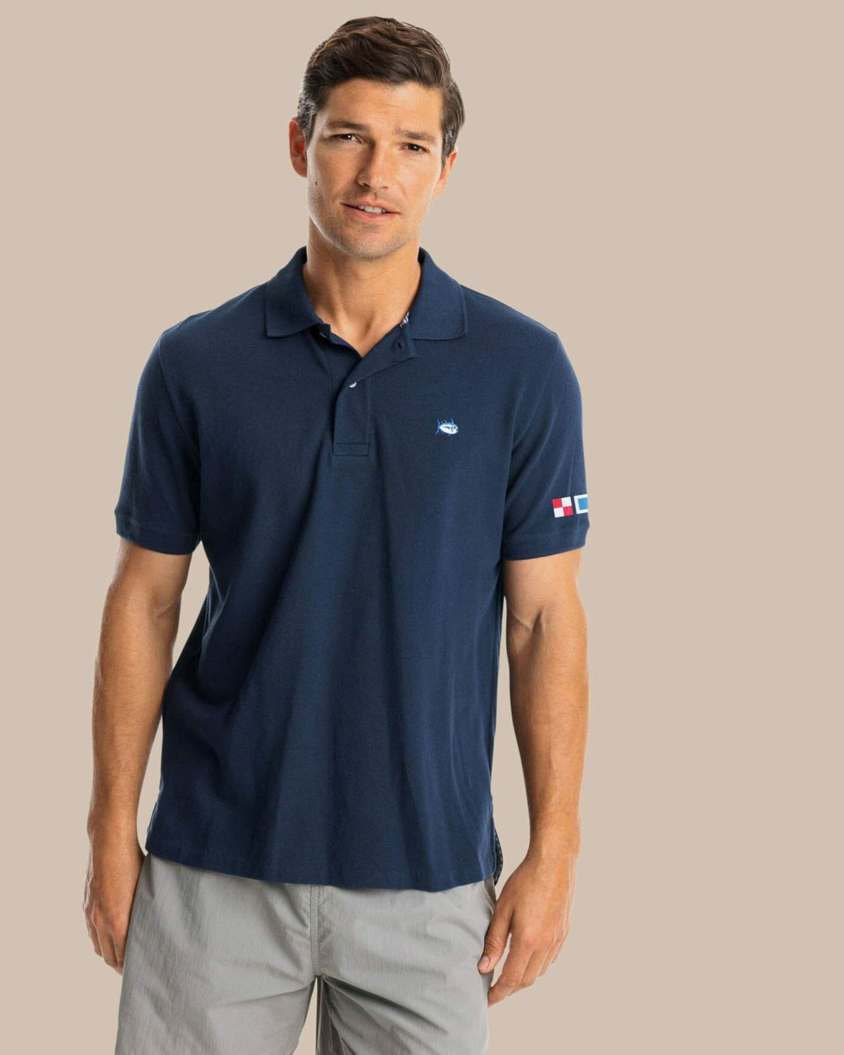 USA Nautical Flags Skipjack Polo | Southern Tide Men