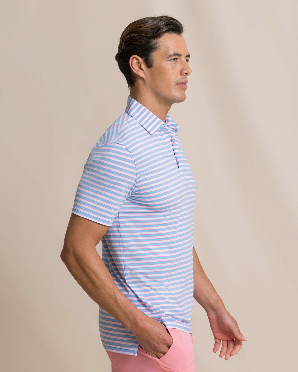 Water Way Stripe Performance Polo | Southern Tide Men|Sale