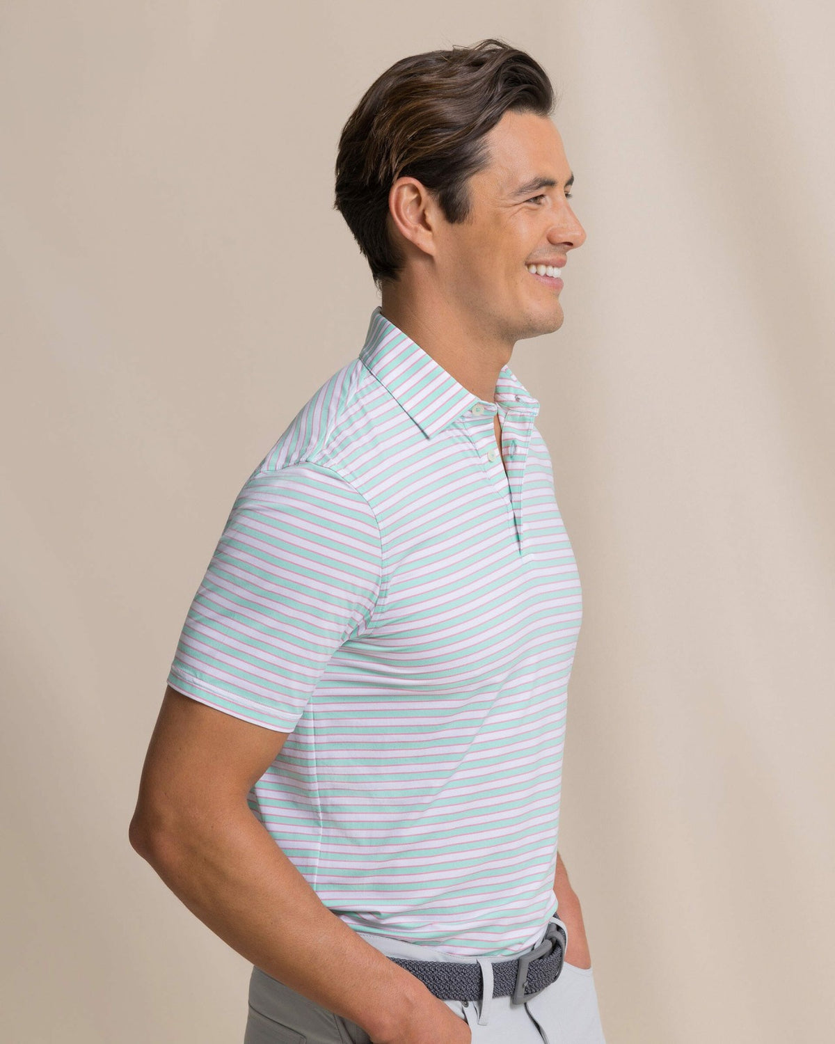 Water Way Stripe Performance Polo | Southern Tide Men|Sale