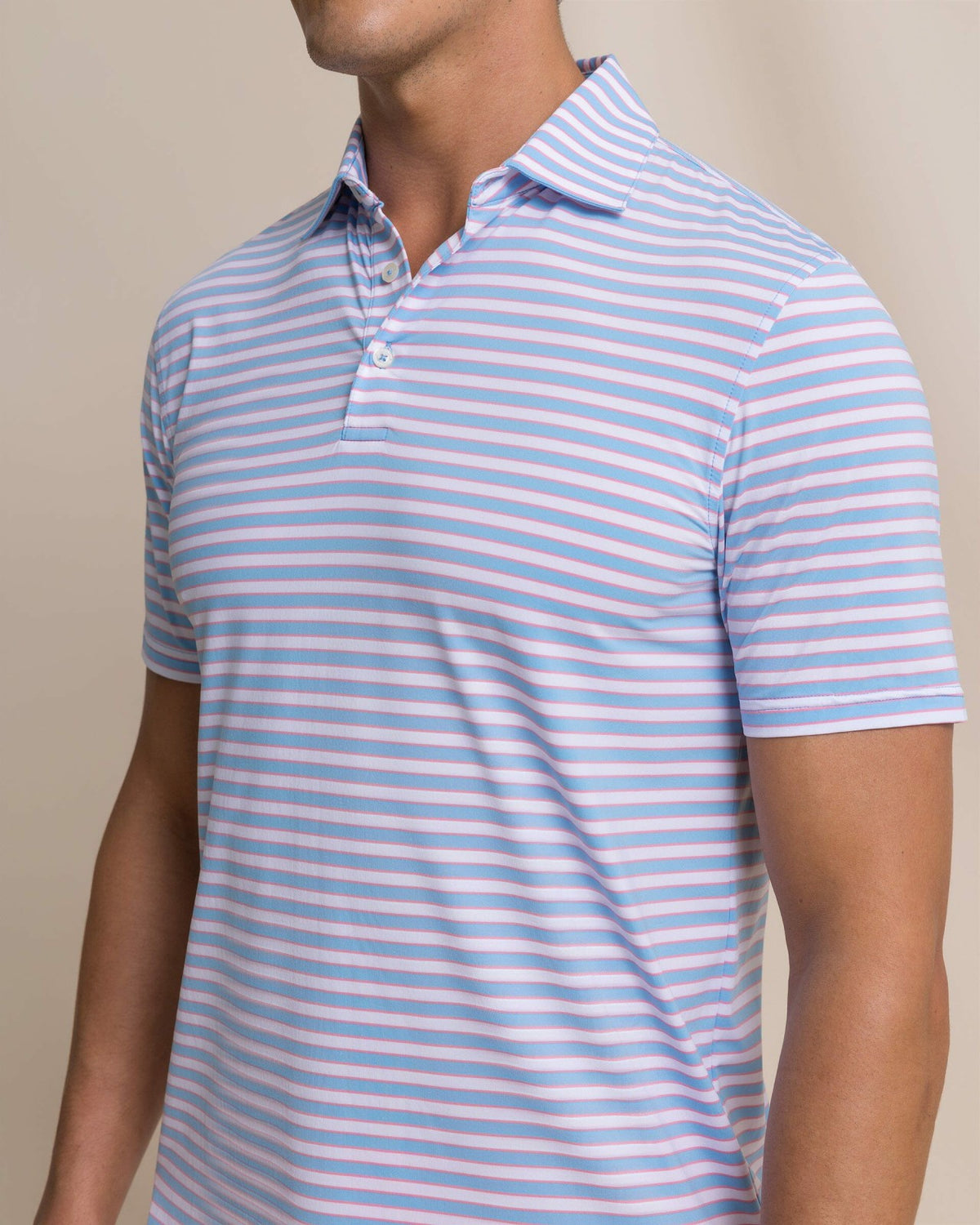 Water Way Stripe Performance Polo | Southern Tide Men|Sale