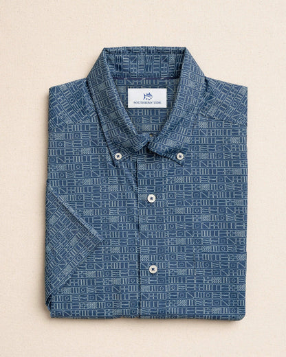 ST Nautical Flags Short Sleeve Sport Shirt | Southern Tide Men