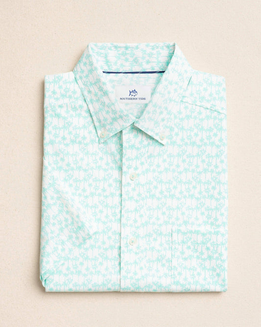 Talk To The Palm Short Sleeve Sport Shirt | Southern Tide Men