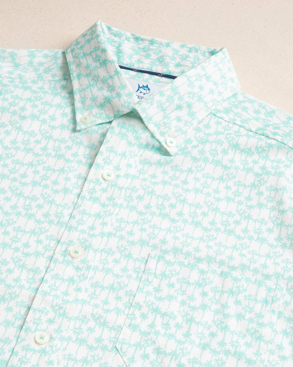 Talk To The Palm Short Sleeve Sport Shirt | Southern Tide Men