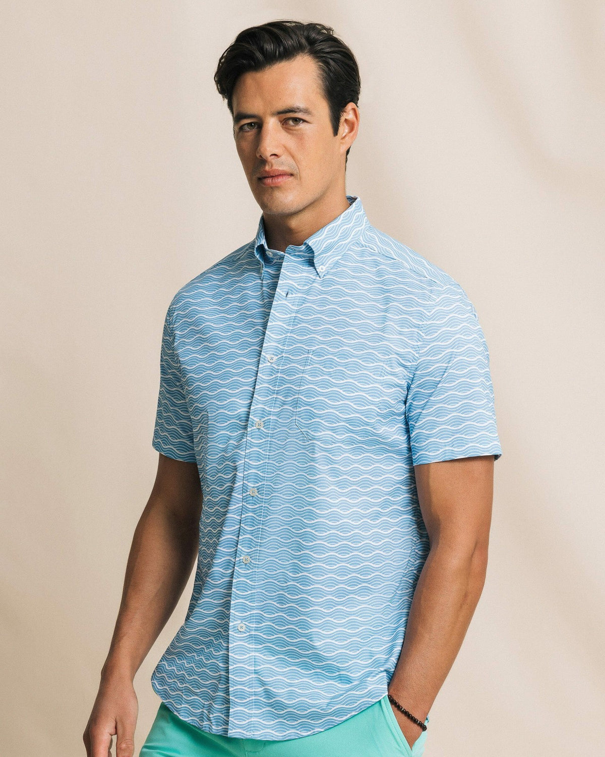 Ocean Echo Short Sleeve Sport Shirt | Southern Tide Men