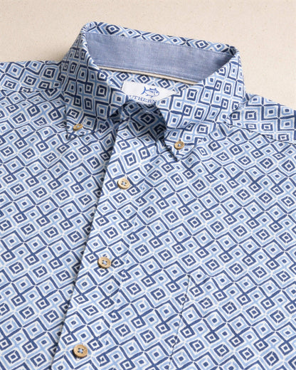 Marine Mirage Linen Rayon Short Sleeve Shirt | Southern Tide Men