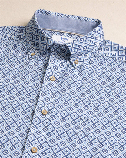 Marine Mirage Linen Rayon Short Sleeve Shirt | Southern Tide Men