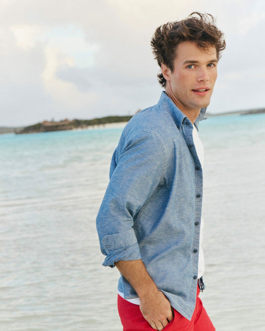 Sandy Beach Chambray Sport Shirt | Southern Tide Men
