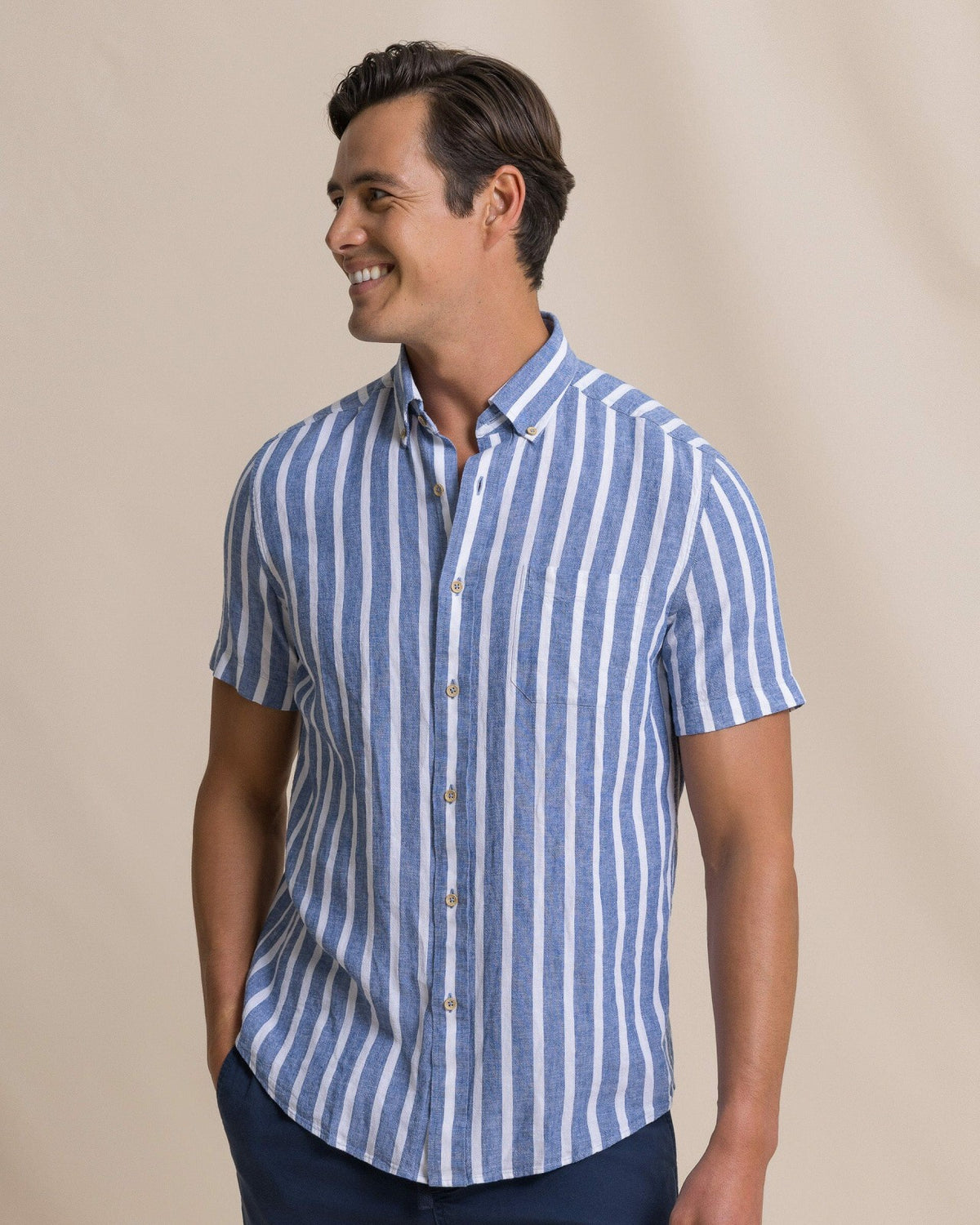 Seamark Stripe Short Sleeve Sport Shirt | Southern Tide Men