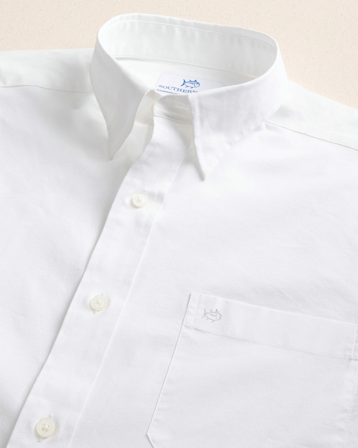 Charleston Overbrook Solid White Sport Shirt | Southern Tide Men