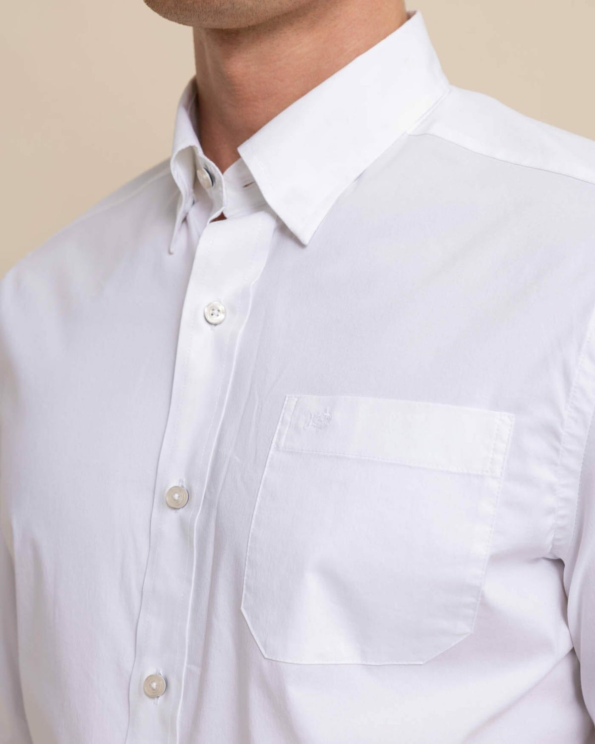 Charleston Overbrook Solid White Sport Shirt | Southern Tide Men