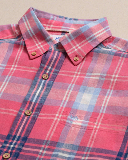 Cedar Island Plaid Linen Rayon Sport Shirt | Southern Tide Men