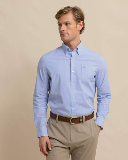 Charleston Granby Stripe Embroidered Sport Shirt | Southern Tide Men