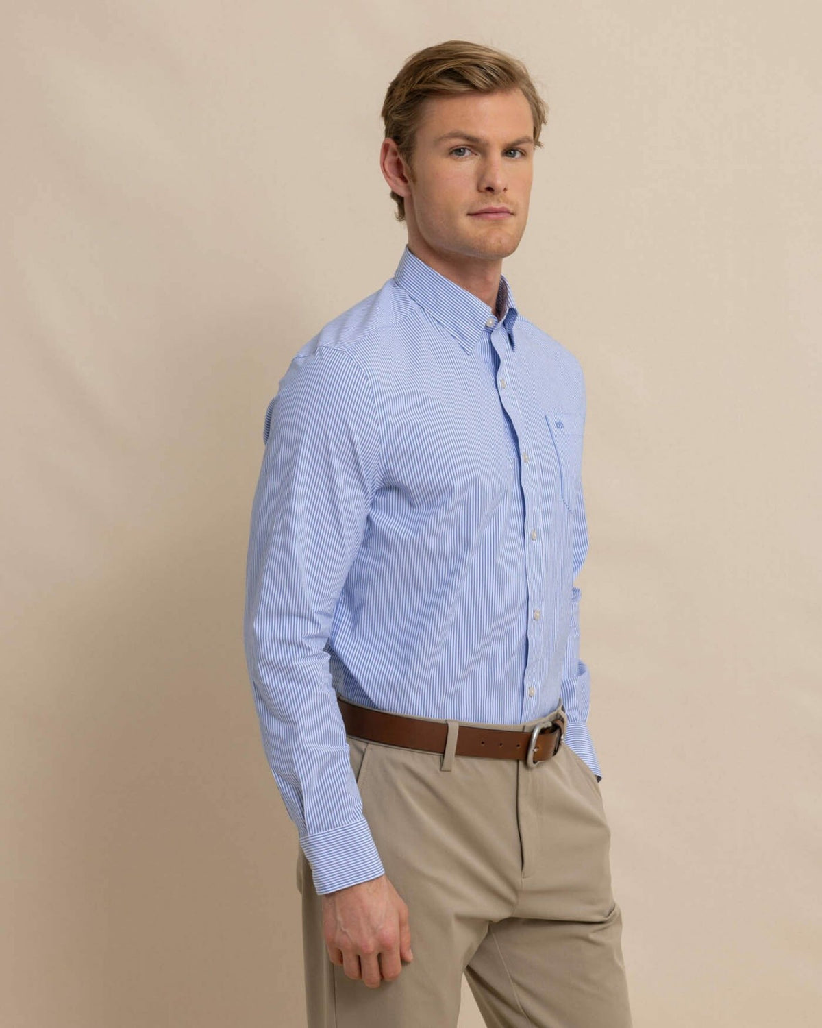 Charleston Granby Stripe Embroidered Sport Shirt | Southern Tide Men