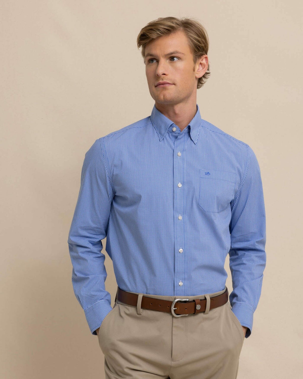 Charleston Parkwood Micro-Gingham Sport Shirt | Southern Tide Men