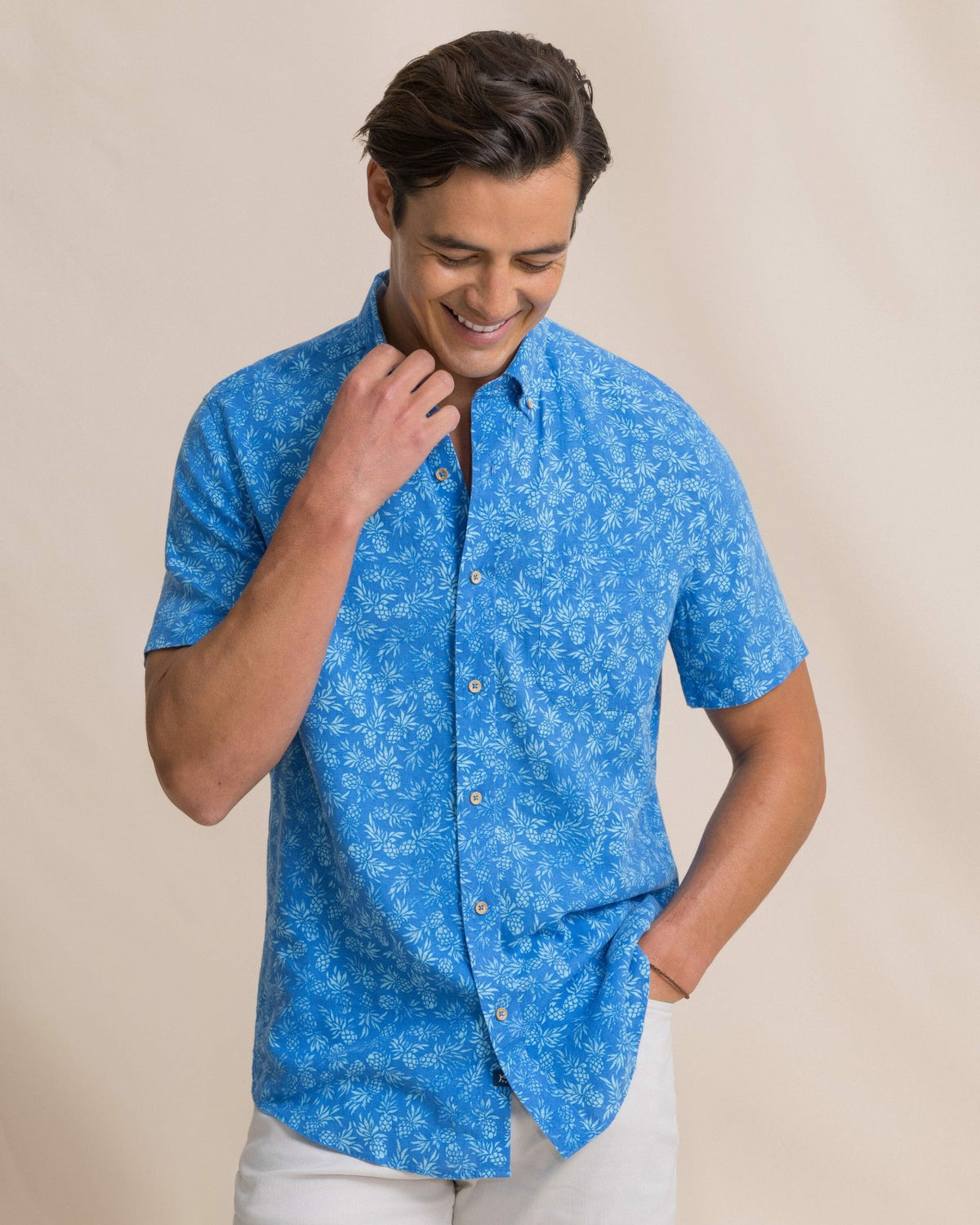 Pineapple Parade Short Sleeve Sport Shirt | Southern Tide Men|Sale