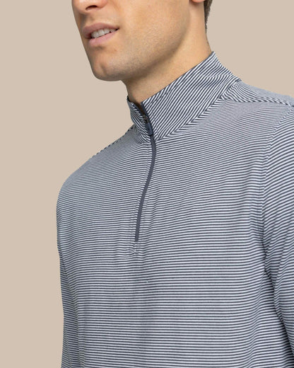 Cruiser Micro-Stripe Heather Quarter Zip | Southern Tide Men
