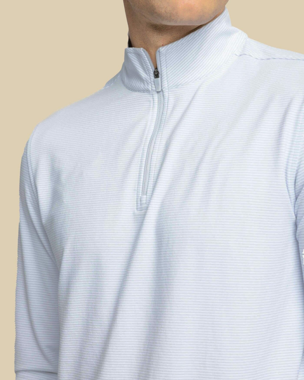 Cruiser Micro-Stripe Heather Quarter Zip | Southern Tide Men