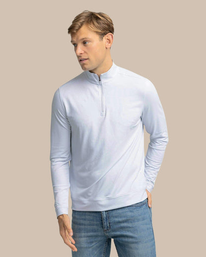 Cruiser Micro-Stripe Heather Quarter Zip | Southern Tide Men