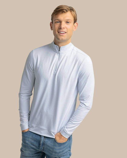 Cruiser Micro-Stripe Heather Quarter Zip | Southern Tide Men