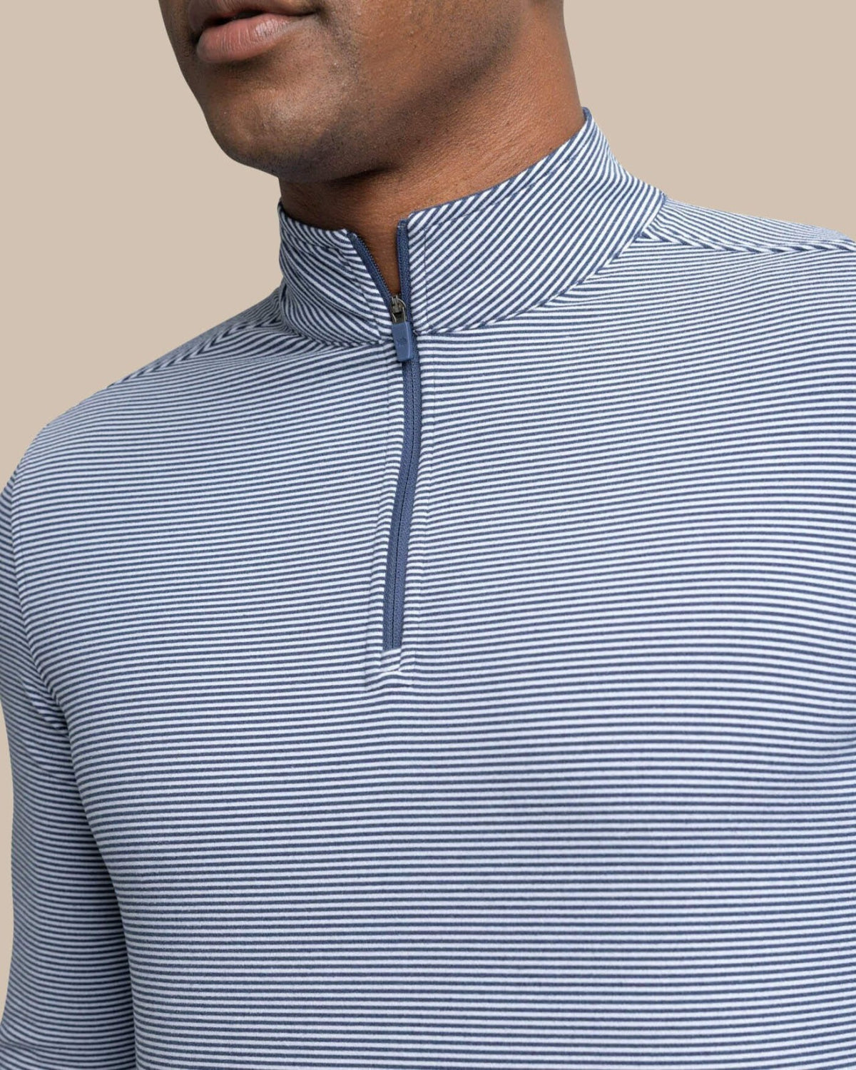 Cruiser Micro-Stripe Heather Quarter Zip | Southern Tide Men