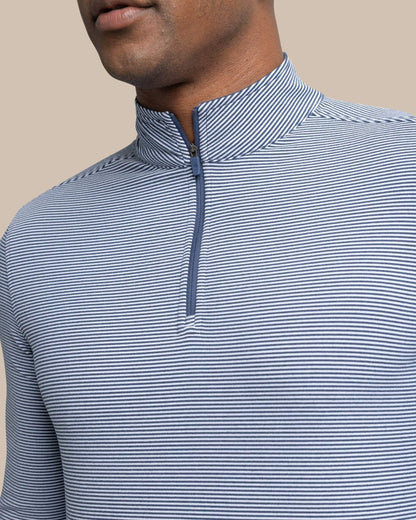 Cruiser Micro-Stripe Heather Quarter Zip | Southern Tide Men