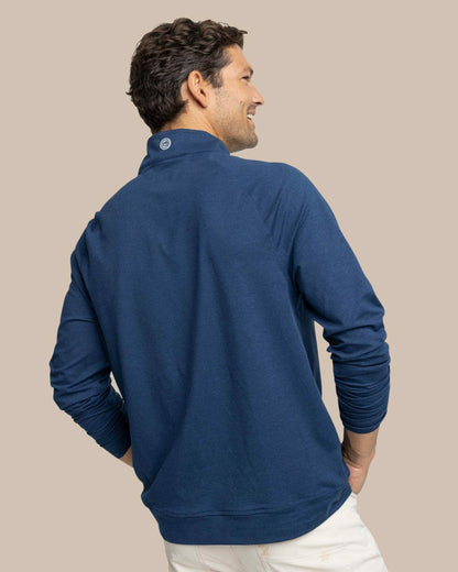 USA Flag Skipjack Cruiser Heather Quarter Zip | Southern Tide Men