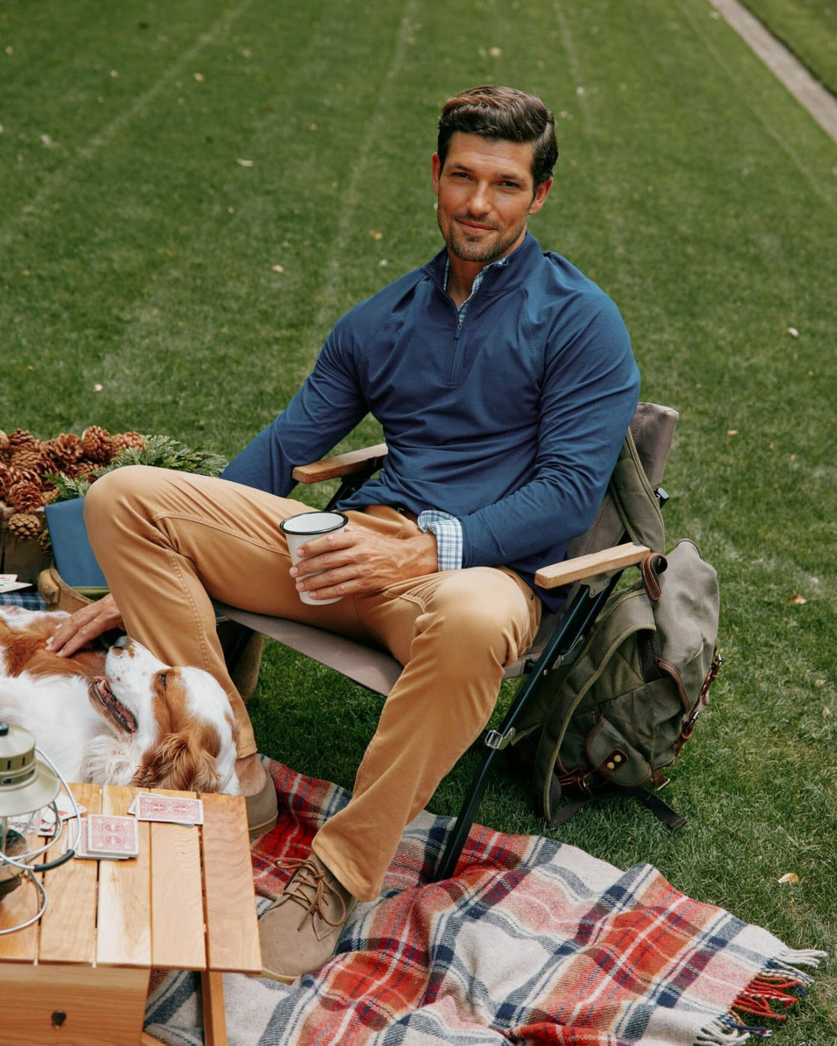 Cruiser Heather Quarter Zip Pullover | Southern Tide Men