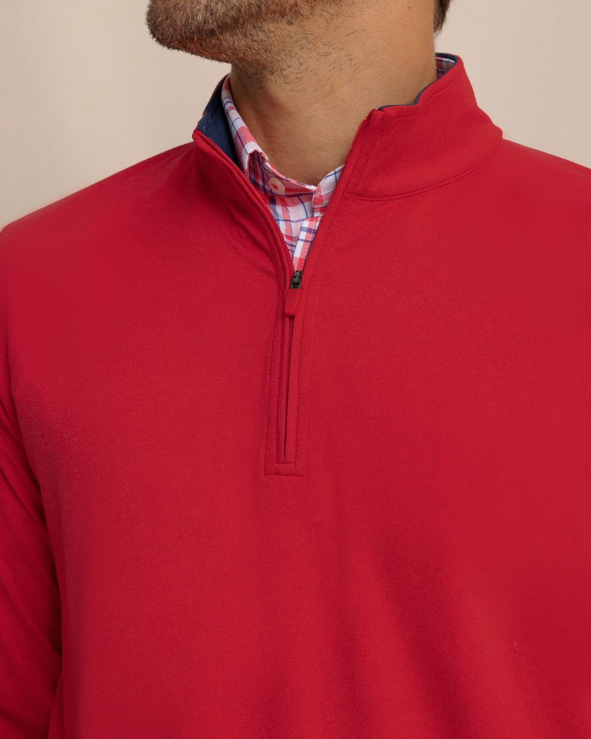 Cruiser Heather Quarter Zip Pullover - Crab Red | Southern Tide Men