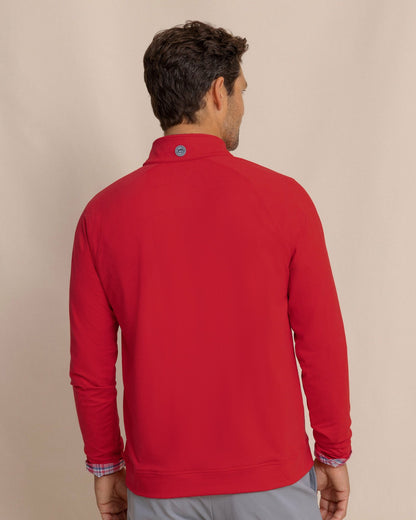 Cruiser Heather Quarter Zip Pullover - Crab Red | Southern Tide Men