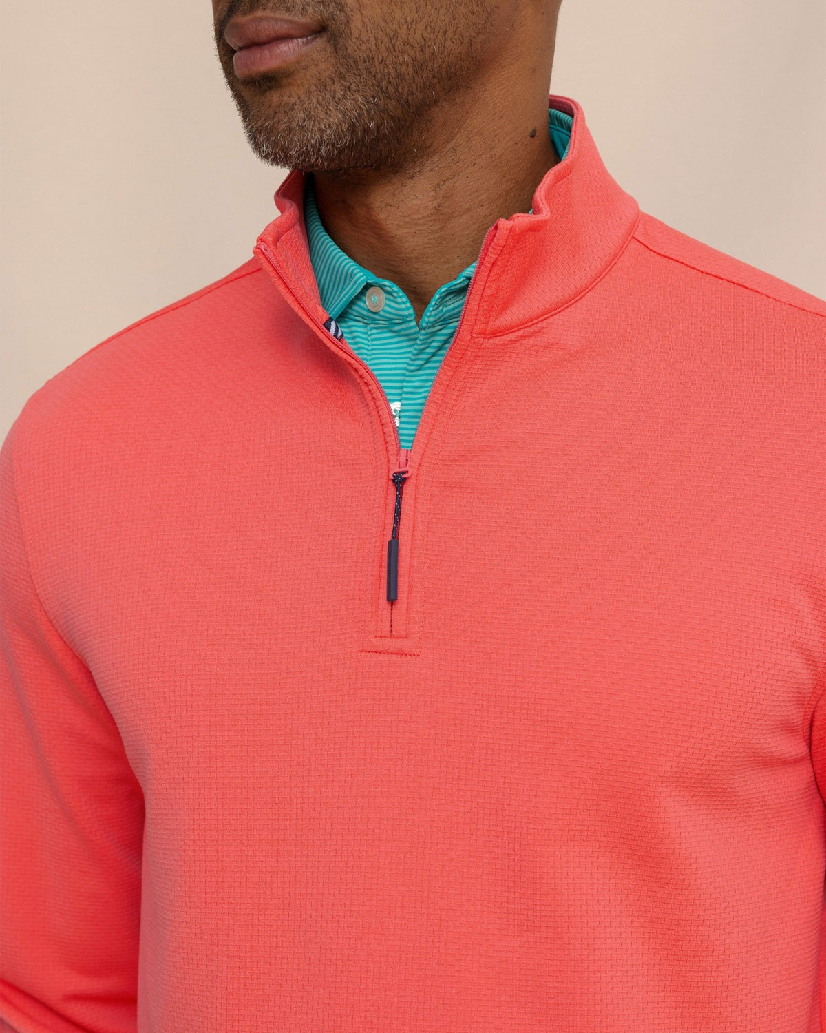 Schooner Quarter Zip - Sunkist Coral | Southern Tide Men|Sale
