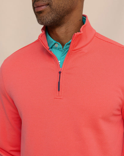 Schooner Quarter Zip - Sunkist Coral | Southern Tide Men|Sale