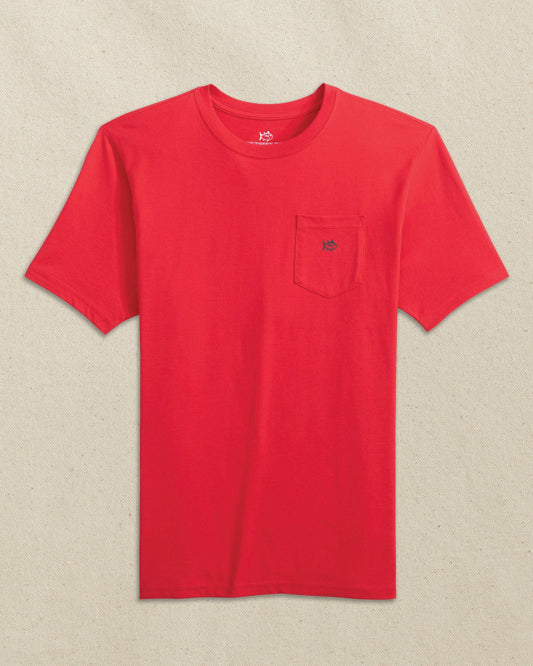 Embroidered Skipjack T-Shirt - Red & Black | Southern Tide Men|Collegiate