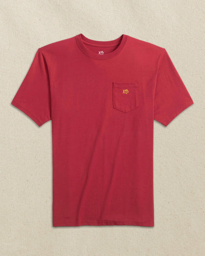 Embroidered Skipjack T-Shirt - Crimson & Gold | Southern Tide Men