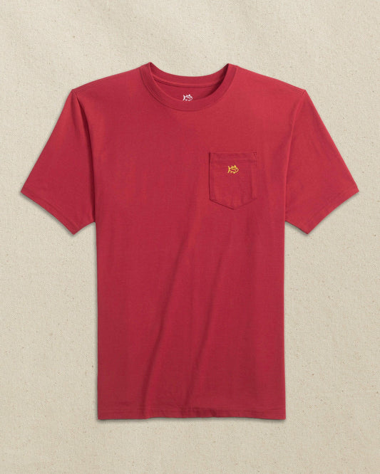 Embroidered Skipjack T-Shirt - Crimson & Gold | Southern Tide Men