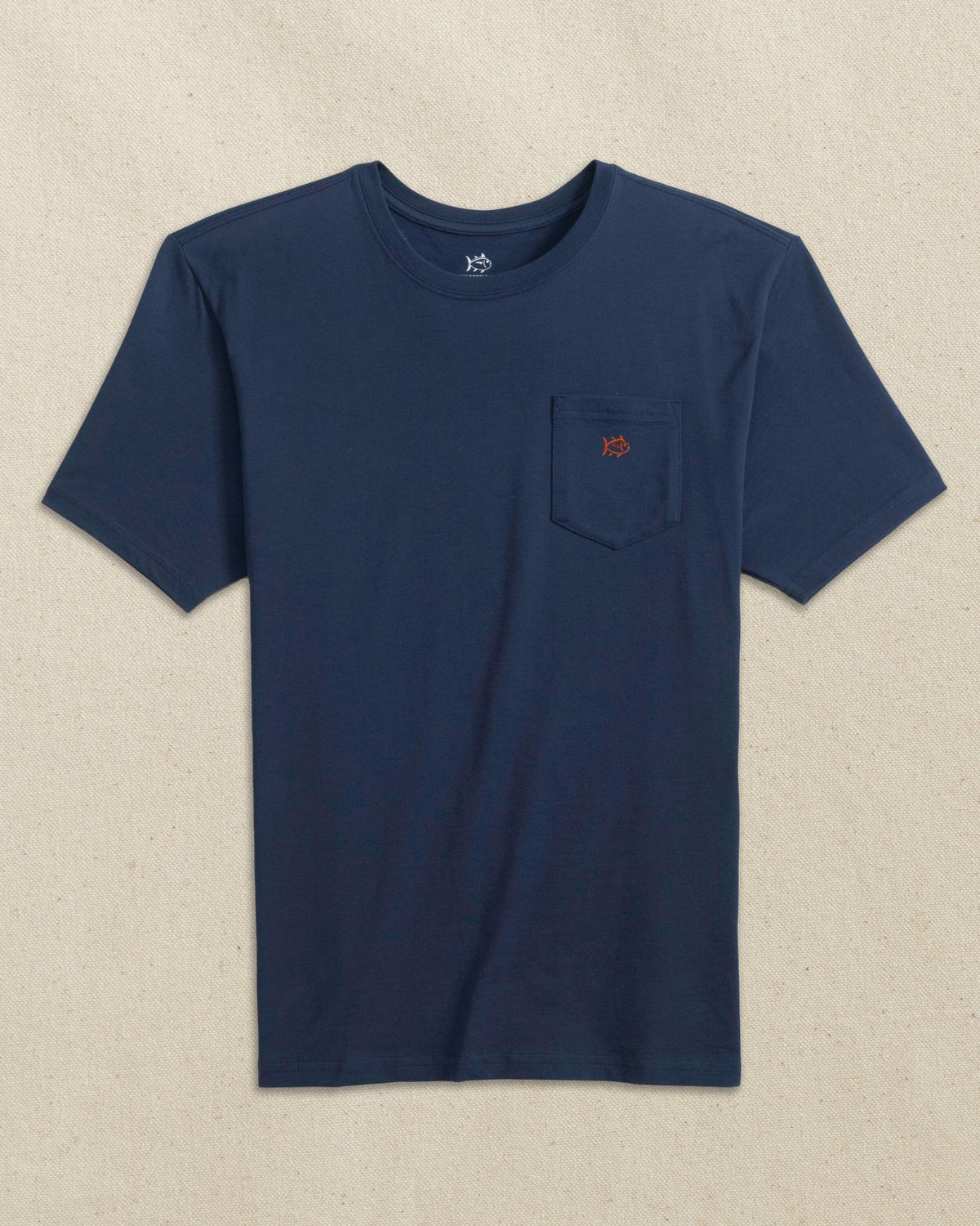 Embroidered Skipjack T-Shirt - Navy & Red | Southern Tide Men