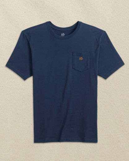 Embroidered Skipjack T-Shirt - Navy & Orange | Southern Tide Men