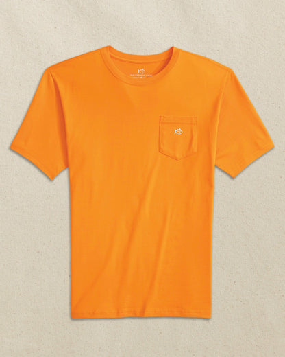 Embroidered Skipjack T-Shirt - Orange & White | Southern Tide Men