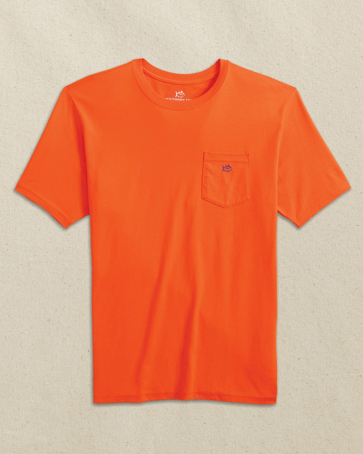 Embroidered Skipjack T-Shirt - Orange & Purple | Southern Tide Men